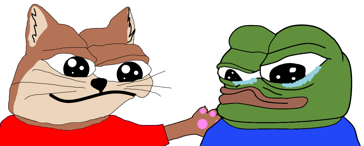 Pepe friends with cat pepe — Pepe meme