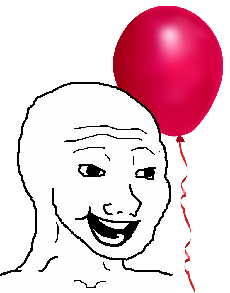 Wojak happy red balloon — Wojak meme