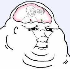 Wojak fat small wojak fans in head — Wojak meme