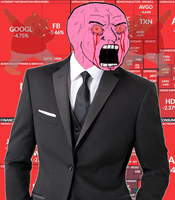 Bobo dabbing while pink wojak screams — Bobo meme