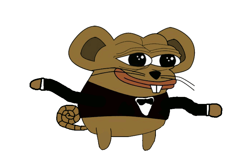 Pepe mouse tuxedo swinging arms — Pepe meme