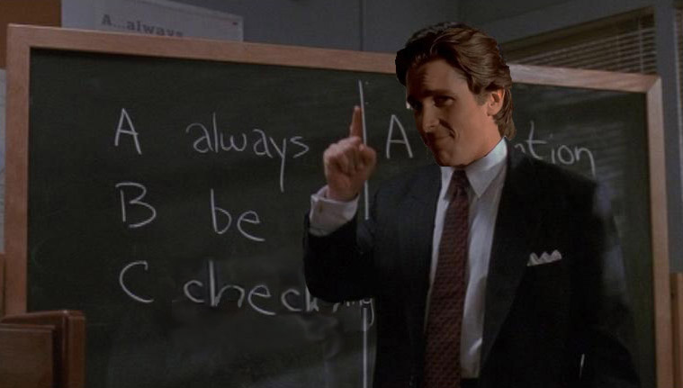Bateman always be checking — Reaction meme