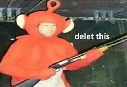 Teletubby guy shotgun — Reaction meme