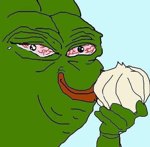 Pepe ugly eating garlic — Pepe meme