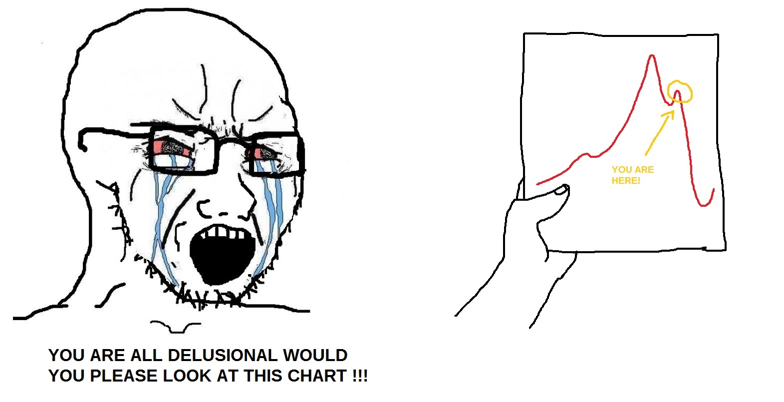 Wojak angry soy boy holding up chart — Wojak meme