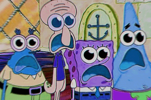 Spongebob friends tripping — Reaction meme