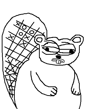 Beaver tic tac toe tail — Reaction meme