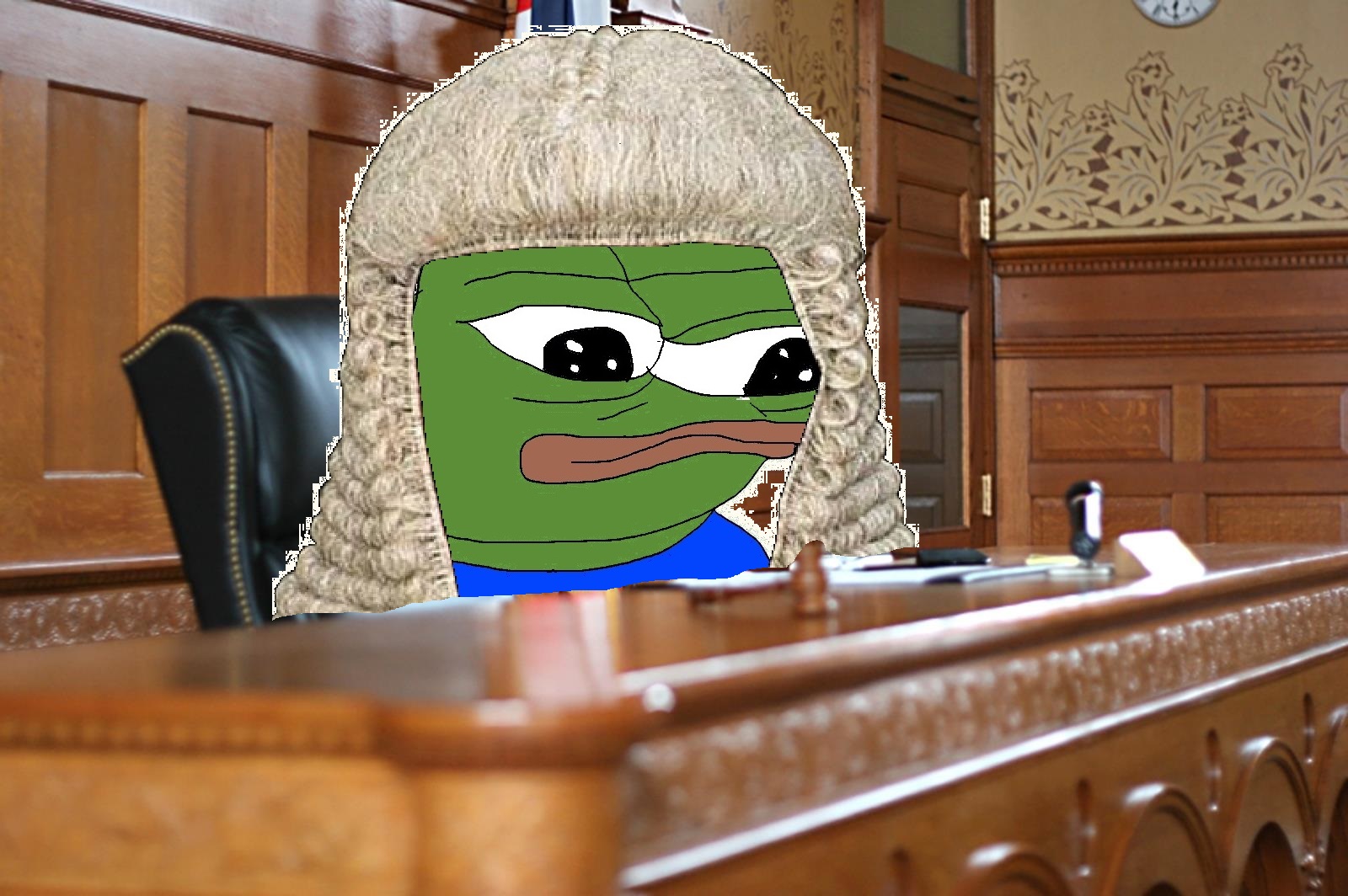 Pepe judge english wig — Pepe meme