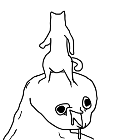 Brainlet cat dancing on head — Brainlet meme