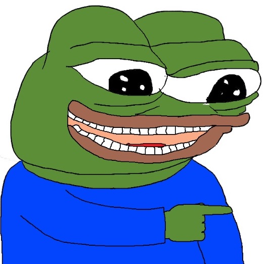 Pepe mouth open laughing — Pepe meme