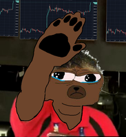 Bobo paw up crying green chart — Bobo meme