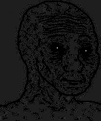 Dark wojak glowing pin eyes — Reaction meme