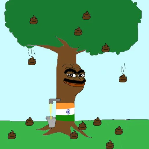 Poop tree Jeet Degen sticker — Sticker Packs meme
