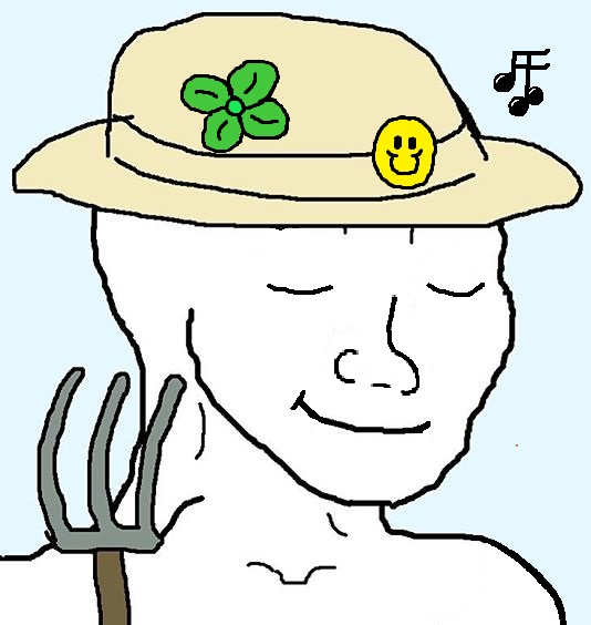 Wojak gardener smiling — Wojak meme