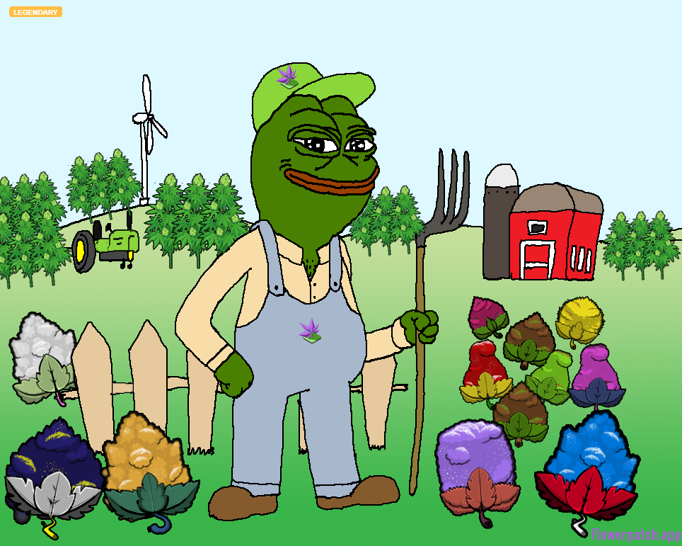Pepe farming flowerpatch — Pepe meme