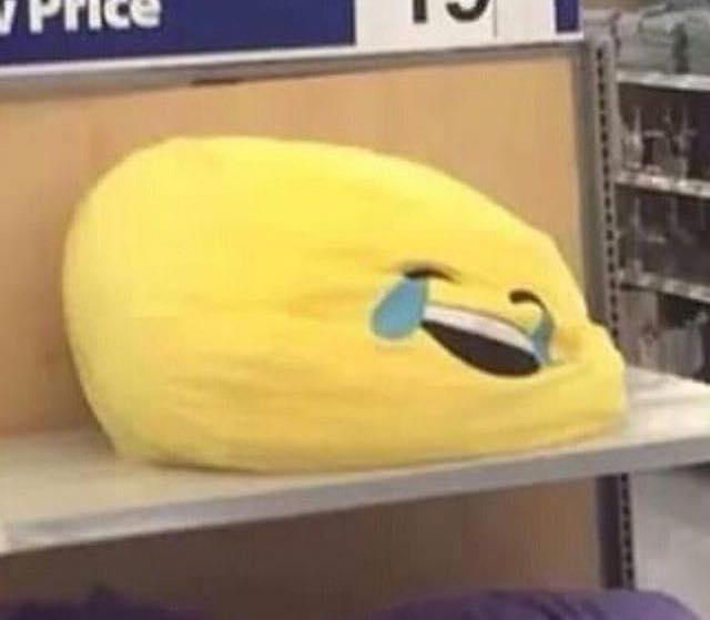 Plush emoji laughing — Reaction meme