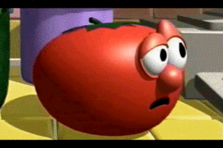 Tomato looks down disappointed — Reaction meme