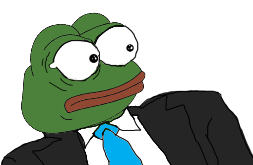 Pepe in suit shocked — Pepe meme