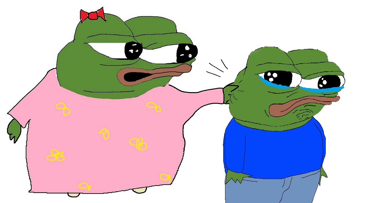 Pepe mom pinches pepe — Pepe meme