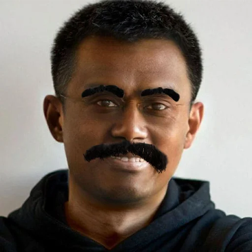 Moustache portrait Jeet Degen sticker — Sticker Packs meme
