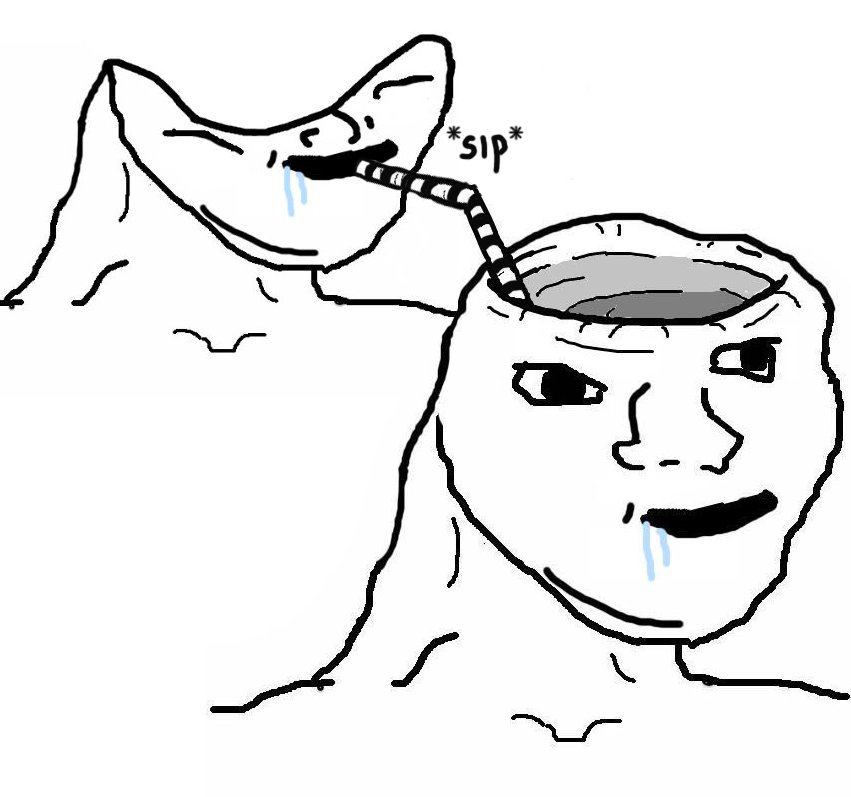Brainlet sips brainlet juice — Brainlet meme