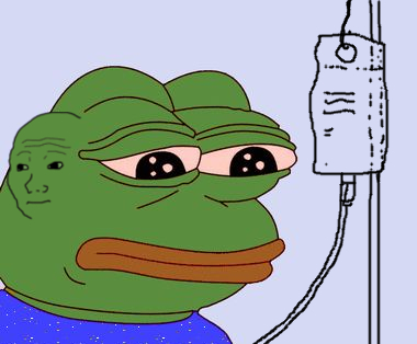 Pepe has wojak tumor on face — Pepe meme