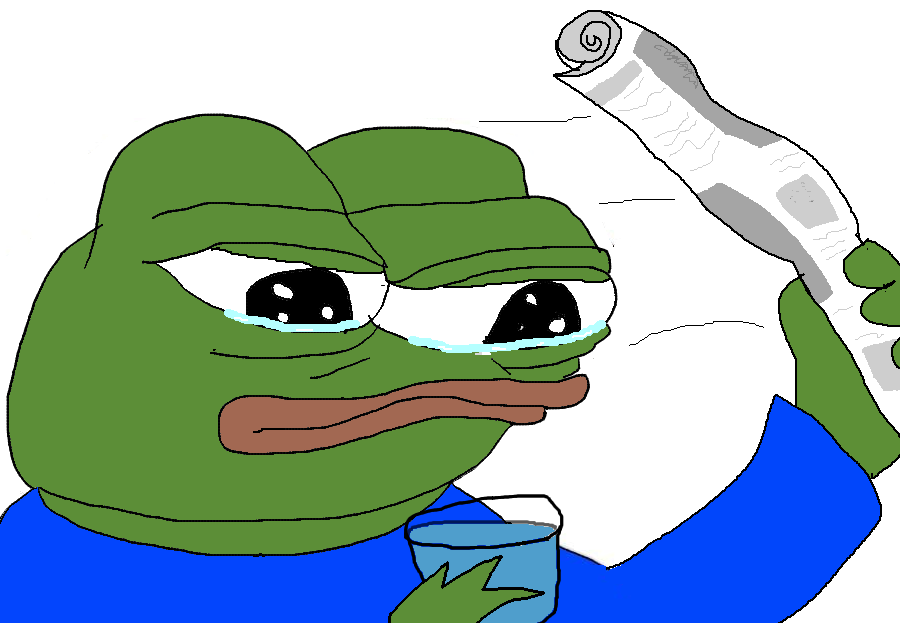 Pepe water throwing paper — Pepe meme