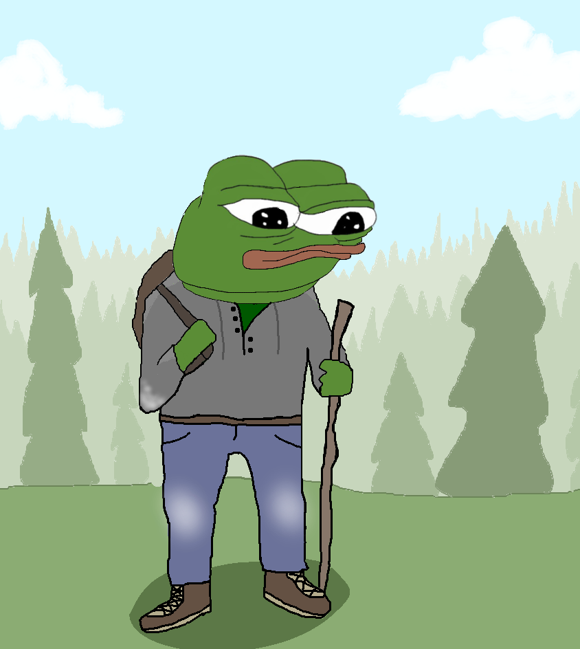 Pepe hiking woods — Pepe meme