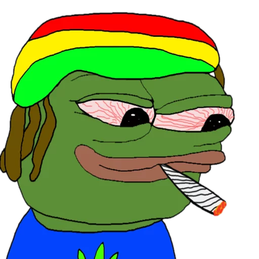 Rasta smoking Frog Friends sticker — Sticker Packs meme