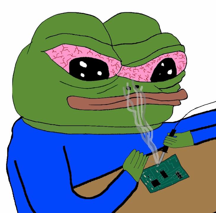 Pepe soldering circuit board — Pepe meme