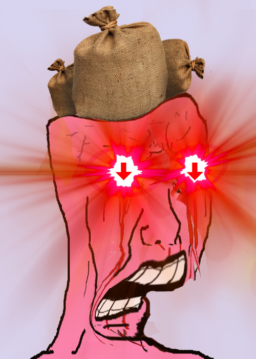 Pink wojak sandbag head — Wojak meme