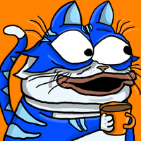 Toshi cat hyped up coffee — $TOSHI meme