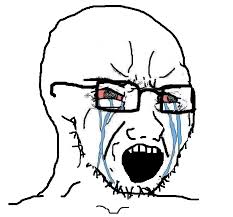 Wojak soy boy crying seething open mouth — Wojak meme