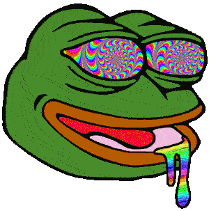 Psychedelic pepe drooling — Pepe meme