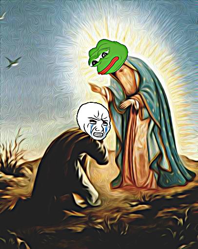 Wojak prays pepe — Wojak meme