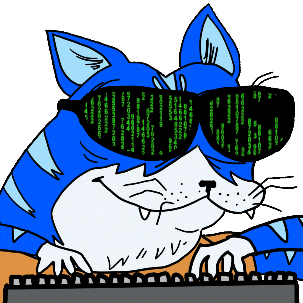 Toshi cat matrix hacker — $TOSHI meme