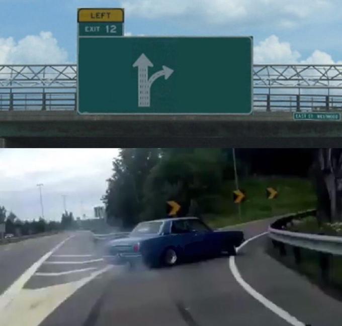 Swerving Car meme template — Templates meme