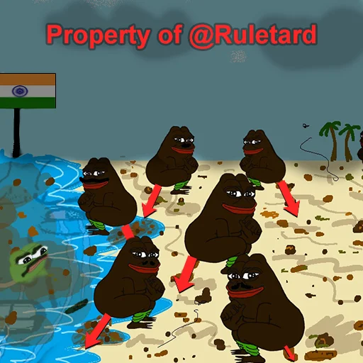 Qruletard beach Jeet Degen sticker — Sticker Packs meme