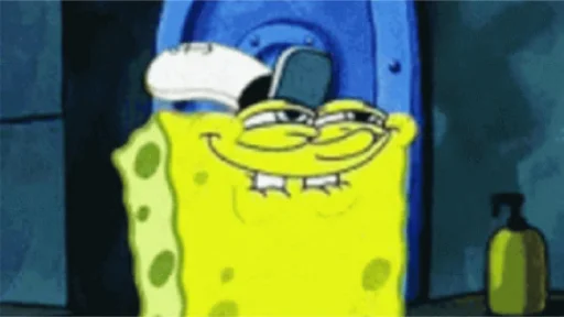 Spongebob smug left Cali Pack 3 sticker — Sticker Packs meme