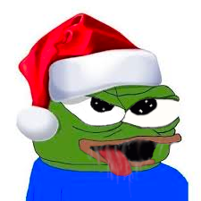 Pepe santa cap dumb face — Pepe meme