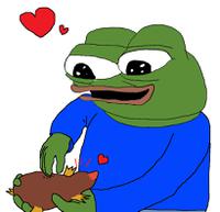 Pepe tickles animal — Pepe meme