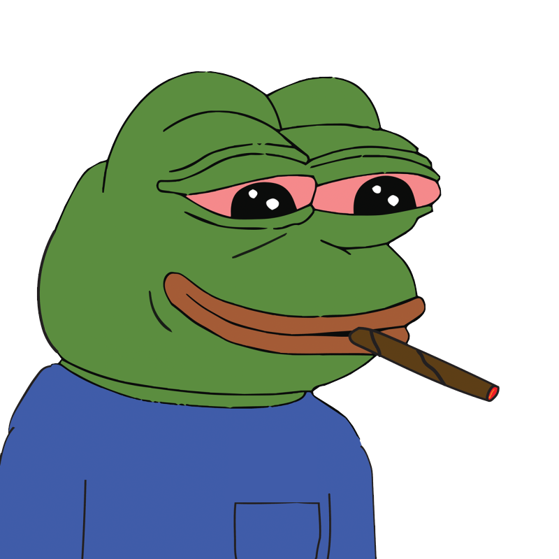 Pepe smiling smoking reefer — Pepe meme