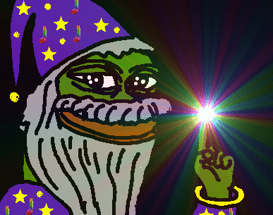 Pepe wizard finger glowing — Pepe meme