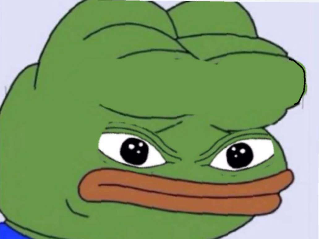 Pepe angry eyes mustache — Pepe meme