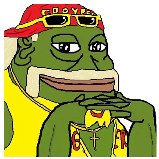 Yellow superhero Groyper sticker — Sticker Packs meme