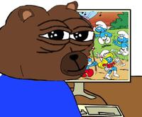 Bobo smurfs on computer — Bobo meme