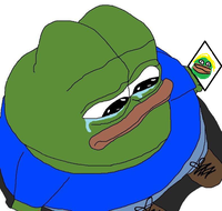Pepe sad from above looking at old picture — Pepe meme