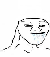 Brainlet smooshed head drooling — Brainlet meme