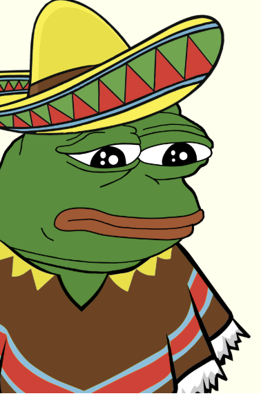 Pepe wearing mexican poncho — Pepe meme