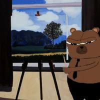 Bobo shirtless wearing tie painting — Bobo meme